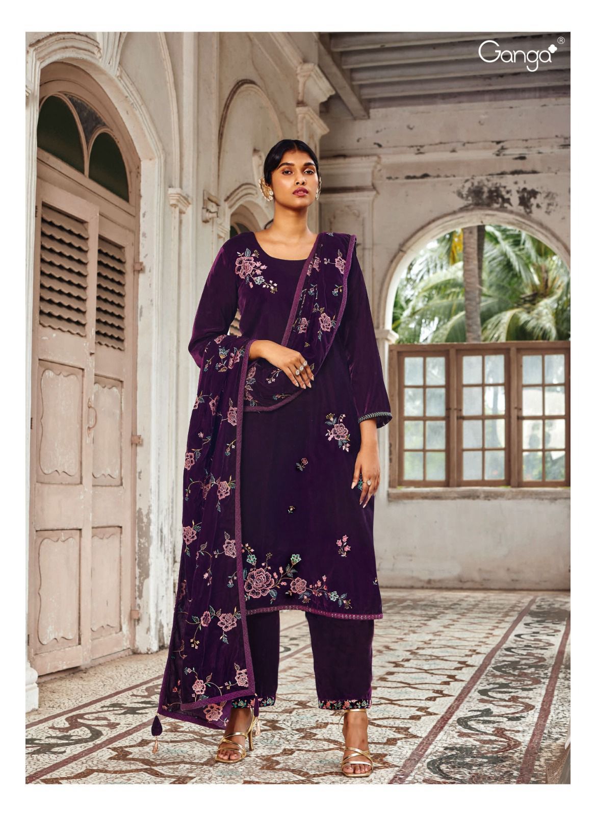 Samaa By Ganga Heavy Velvet Wedding Salwar Suits